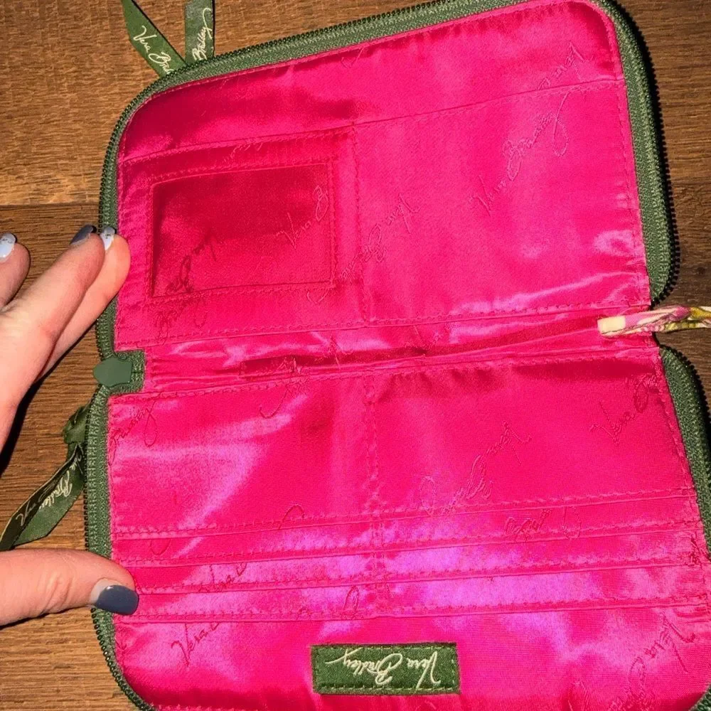 Vera Bradley Pink and Green Floral wallet